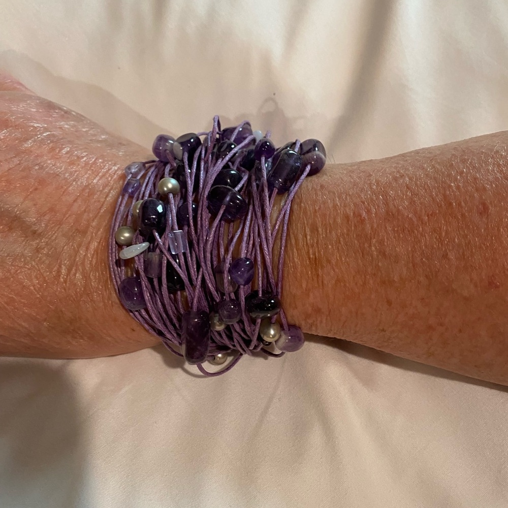Purple amethyst  Bracelet Artistic Jewelry